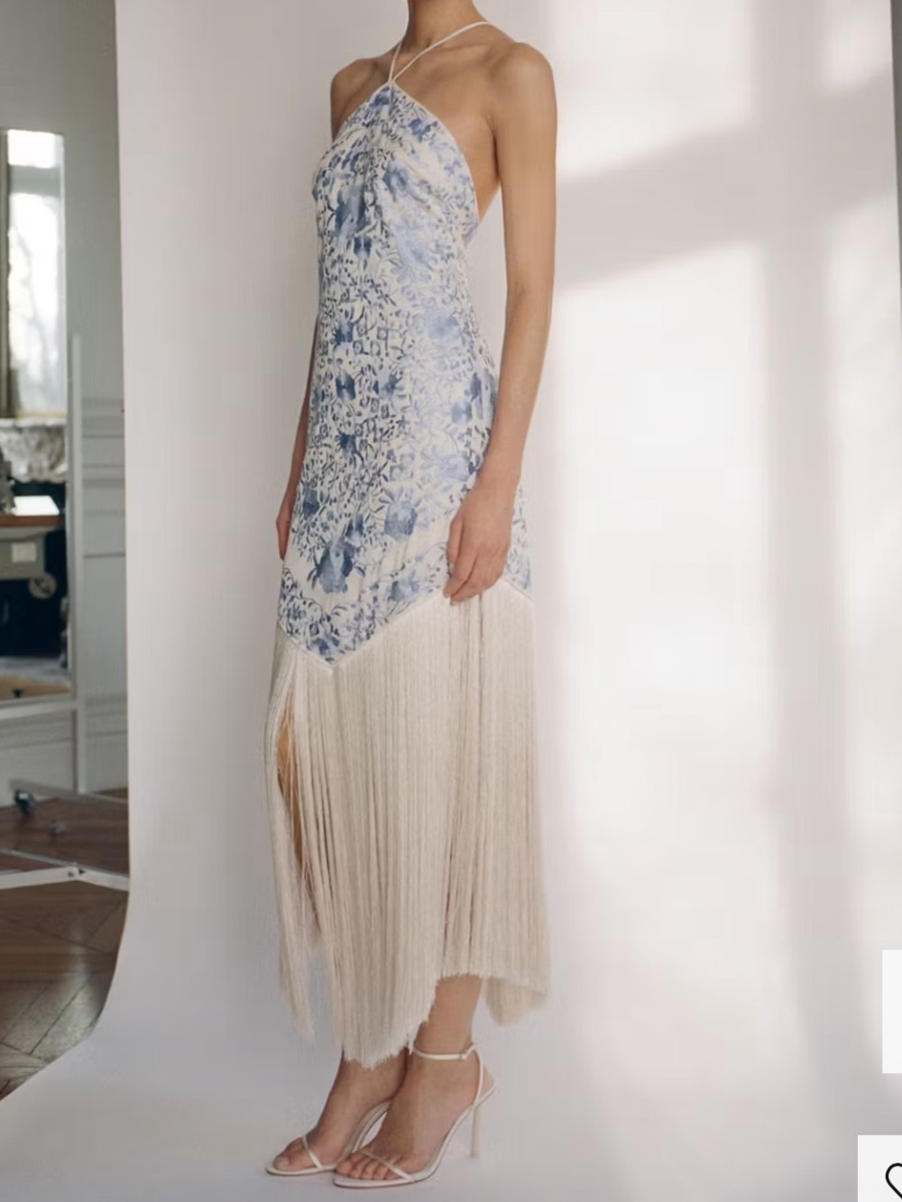 Mango Strapless Floral Fringe Dress FLORAL-EMBROIDERED DRESS WITH FRINGE DETAIL - Picture 4 of 6